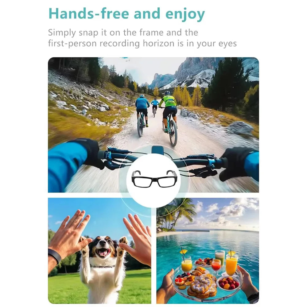 New Glasses With 1080P Outdoor Sports Camera Mini Wifi Intelligent Headset Glasses 110 Wide Angle Lens APP Control Action Camera