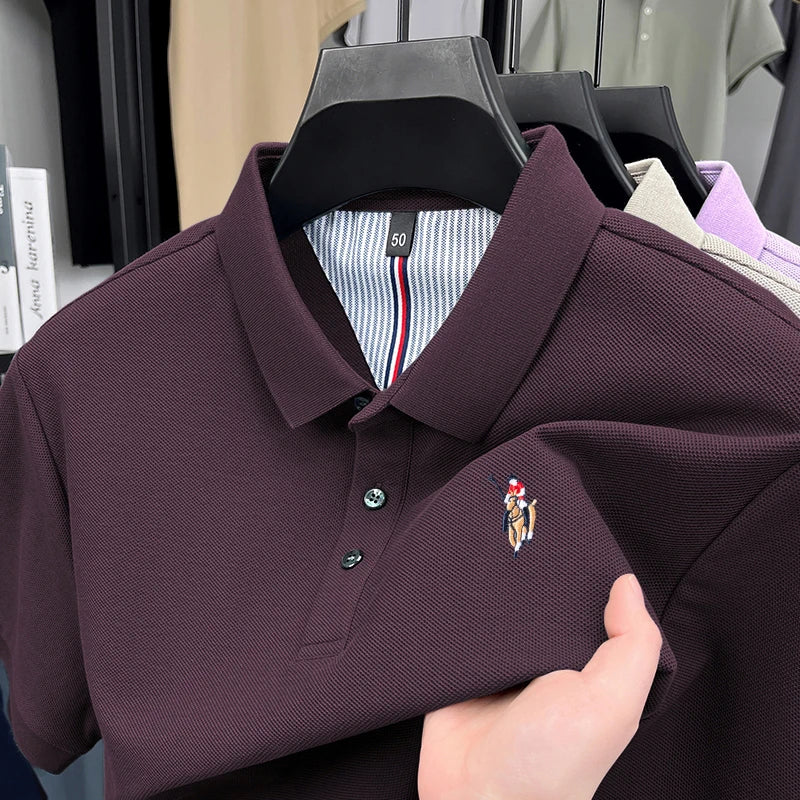 High end brand 100% cotton short sleeve polo shirt luxury pony embroidery men's summer comfort fashion designer new Paul T-shirt