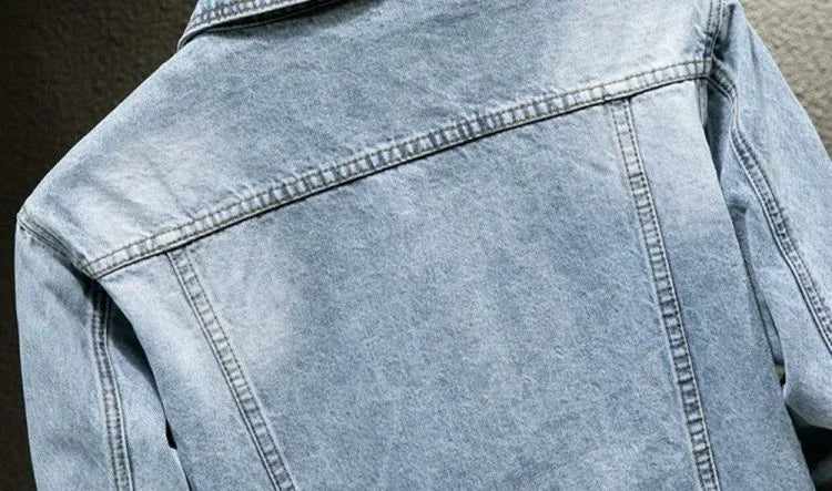 High Quality Loose Cowboy Coat for Men Autumn Denim Jackets Man Size L Original Menswear Washed Y2k Winter Outerwear Designer S