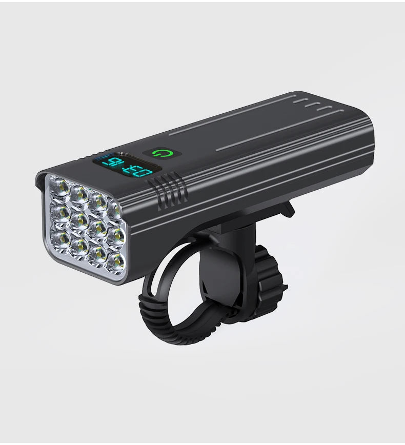 NATFIRE 12 LED Bike Light High Lumen USB C Rechargeable Aluminum MTB Bicycle Light 10000mAh Power Bank Headlight 6 to 12 LED
