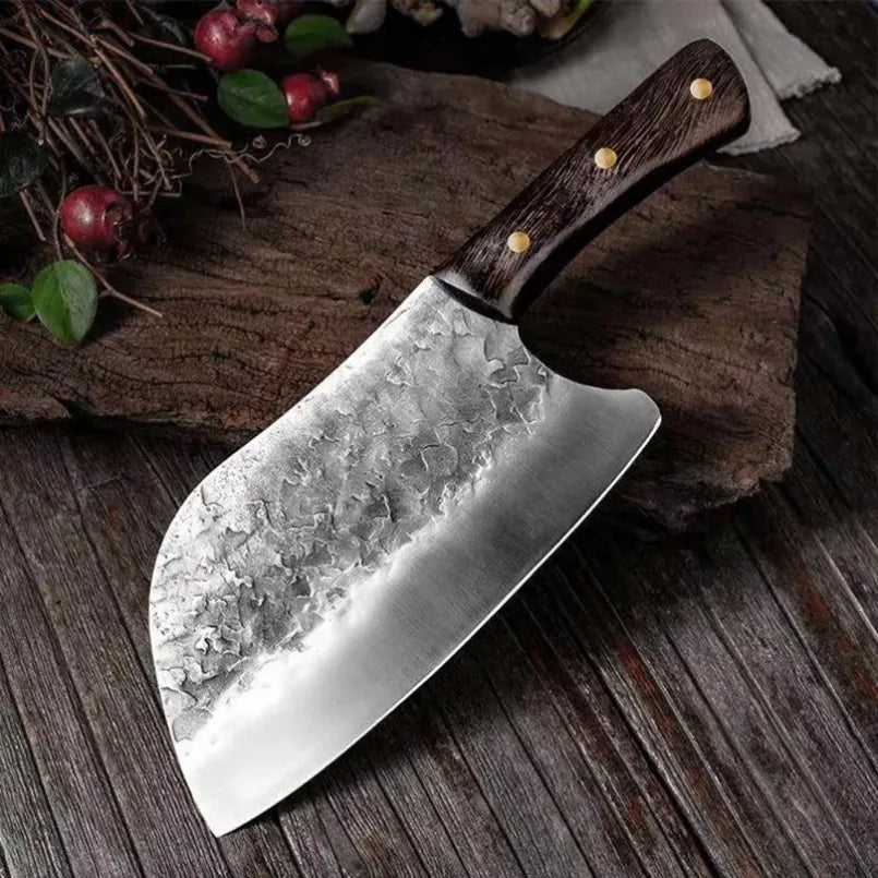 Wood Handle Kitchen Boning Knives Meat Cleaver Vegetable Bone Chop Butcher Knife Stainless Steel Professional Hand Forged Knives
