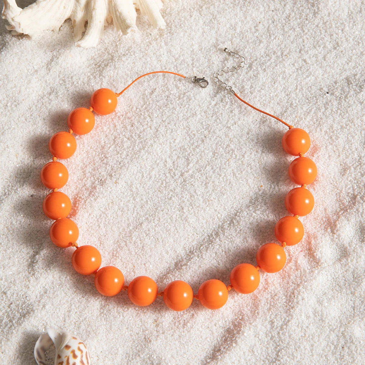 Docona Fashion Colorful Resin Big Beads Necklace Bracelet Set for Women Personality Originality Holiday Jewelry Accessories Gift