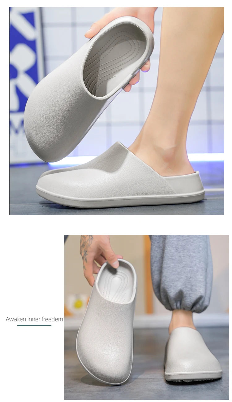 Men's Slippers Couples Garden Clog Women Water Proof Chef Casual Shoe Comfortable Outdoor Sandal for Pet Workers