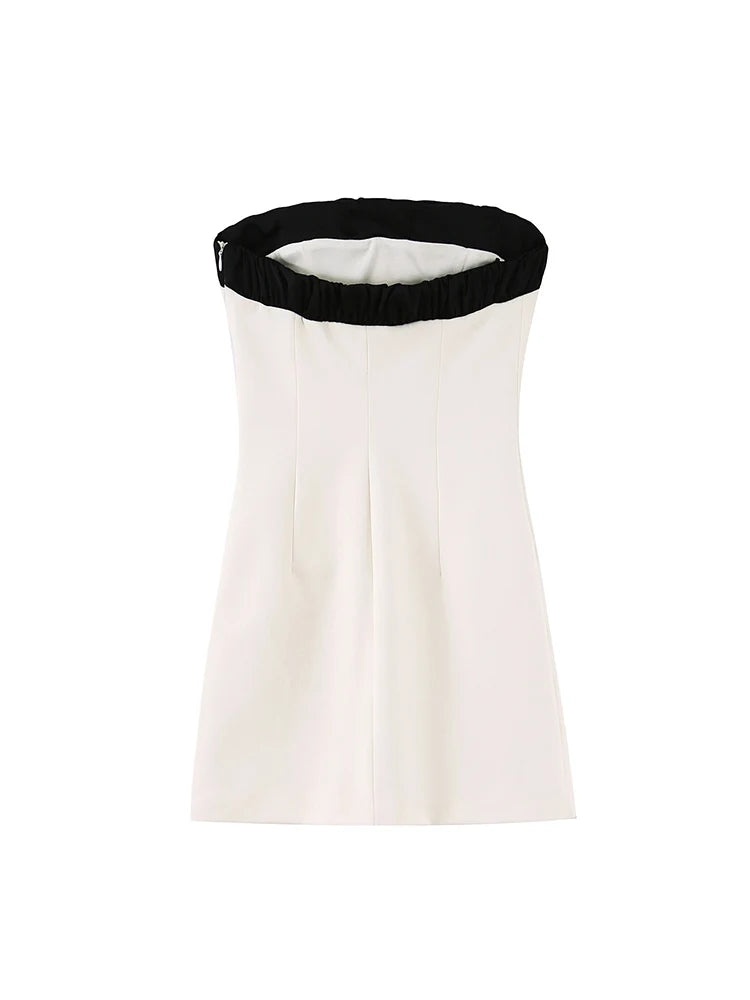 Women Strapless Mini Dress With Bow Fashion Off Shoulder Straight Neck Slim Club Party Clothing Female Sexy Dress 2026 New