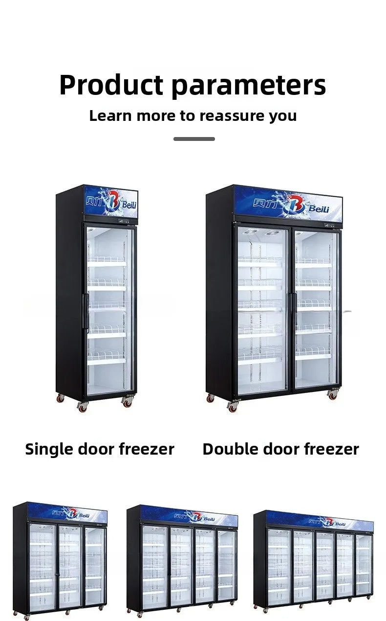 Beverage commercial freezer refrigeration display large capacity fresh-keeping vertical supermarket beer freezer