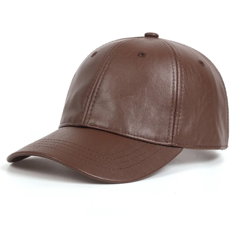 Unisex Solid Men Women Baseball Cap PU Leather Hip Hop Snapback Caps For Men Women Baseball Caps Adjustable Sun Hat trucker hats