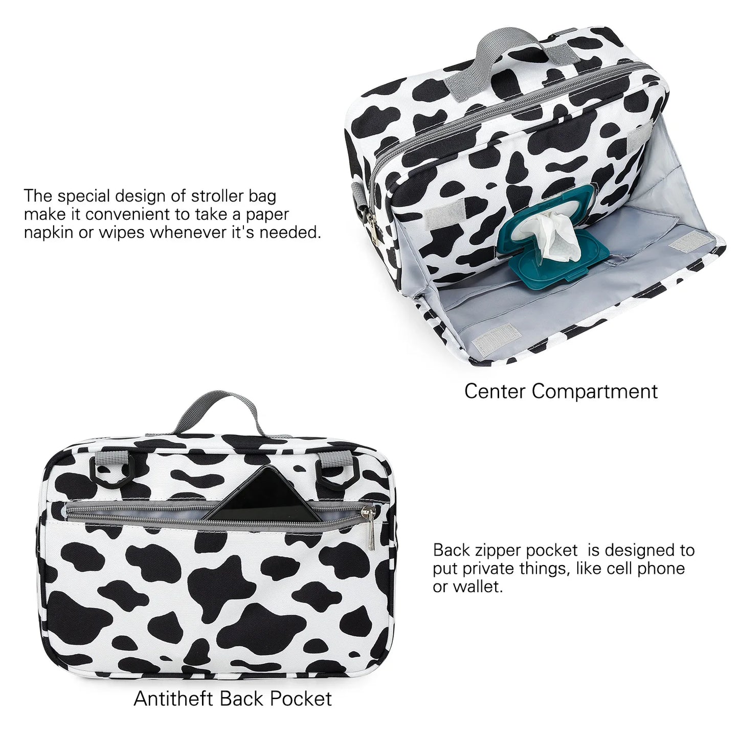 Mummy Diaper BagStroller Organizer Bags Mummy Large Capacity Travel Hanging Bag Bottle Holder Pram Diaper Bags Baby Stroller Bag