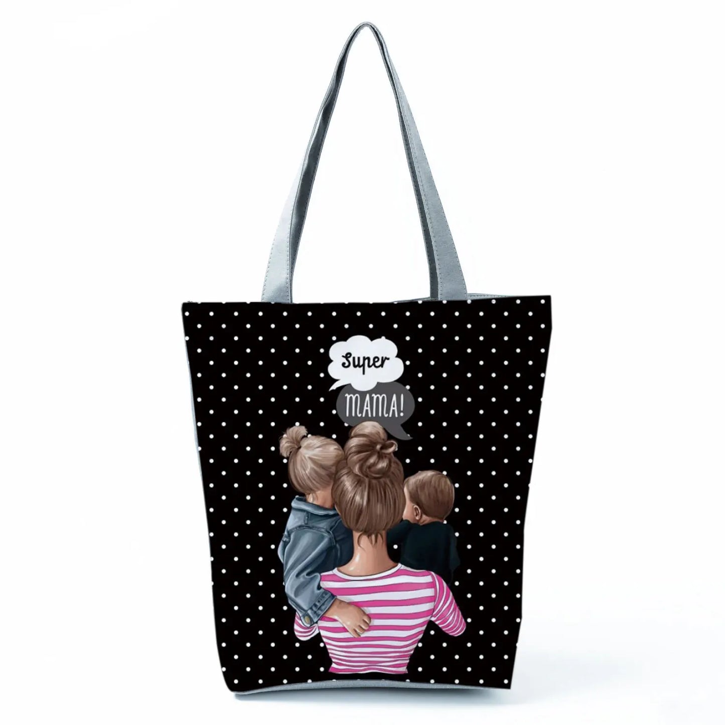 Golden Afro Woman Printed Handbags Pretty Fashion Shoulder Bag Eco Portable Shopping Bag High Capacity Beach Bag Practical Tote