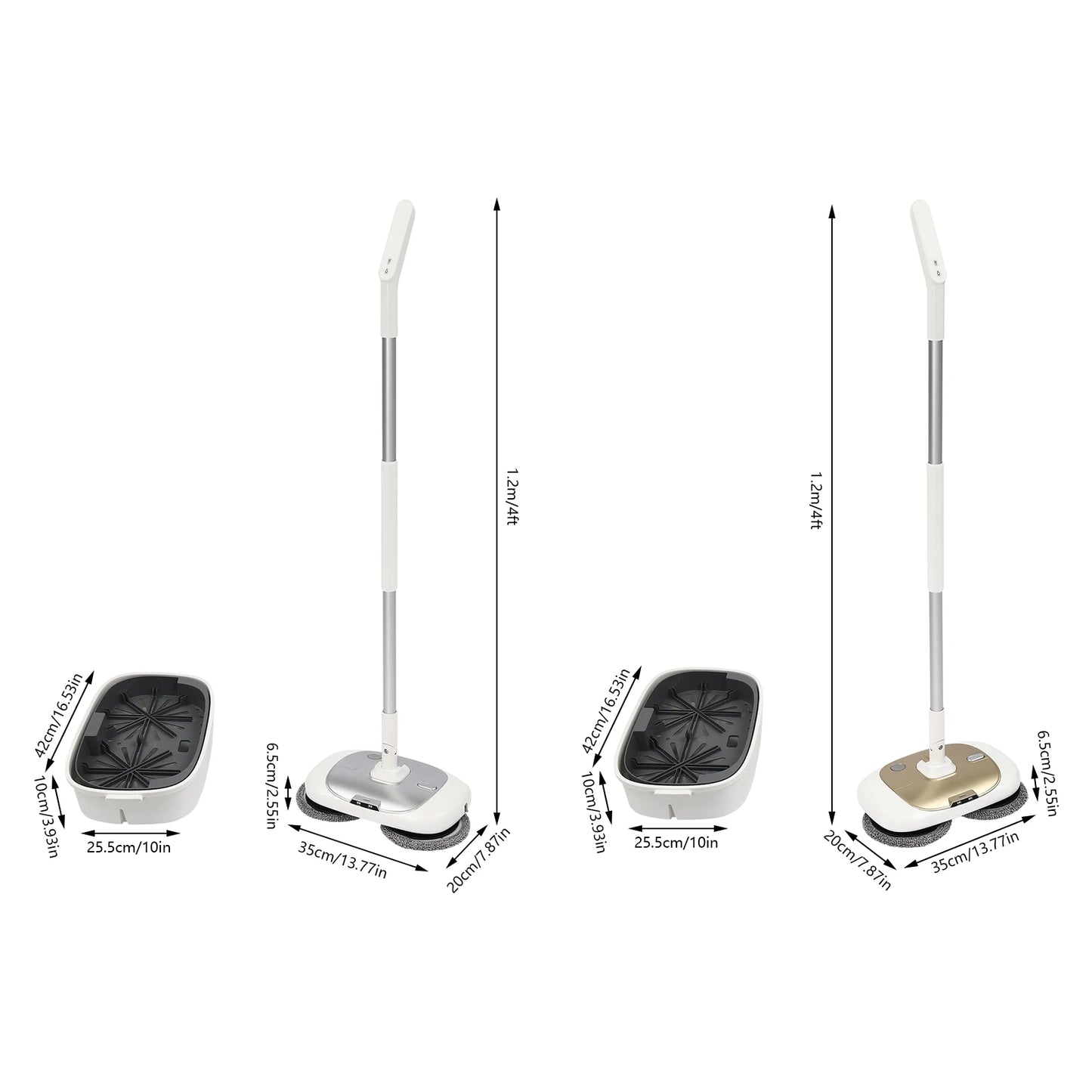 Cordless Electric Spin Mop and Bucket Set Mops Floor Cleaning Tools 150RPM Spin Mop with 400ML Water Tank for Door Windows Floor