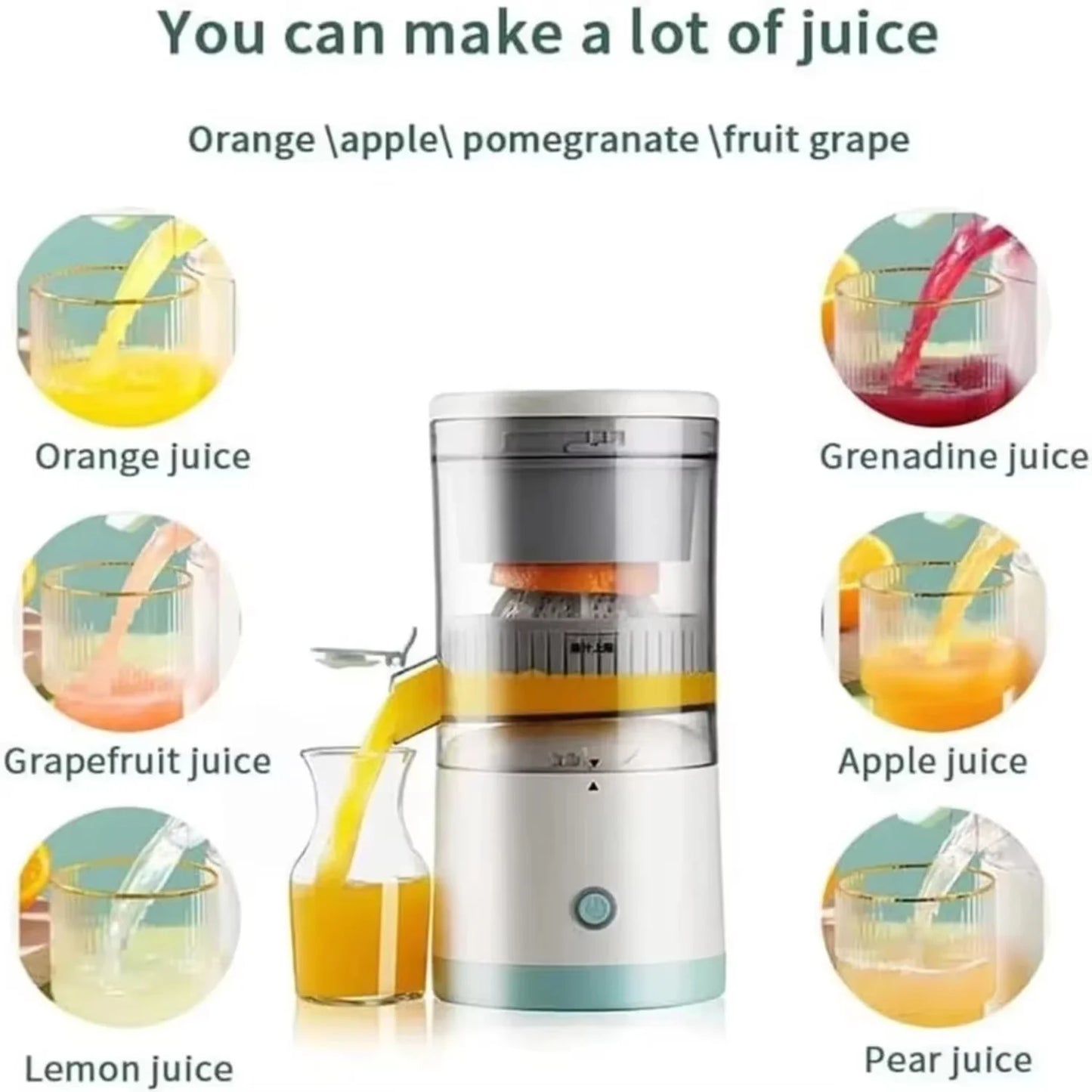 Portable Electric Juicer Juice Lemon Squeezer USB Charging Kitchen Fruit Small Juicer Blender Fresh Separator Press Machine
