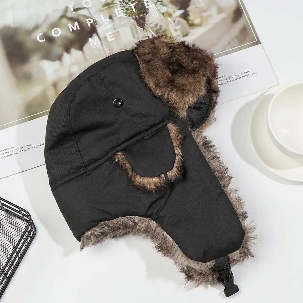 Warm Trapper Earflap Winter Cap Russian Ushanka Ski Hat Winter Hats