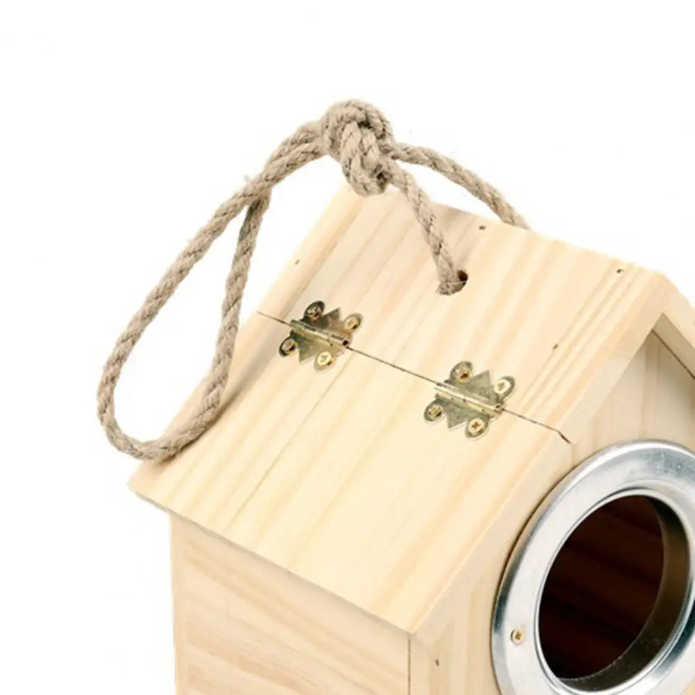 Bird Nest Sturdy Garden Decoration Wooden Bird House Eco-friendly Bird Nesting Box  Natural Wood