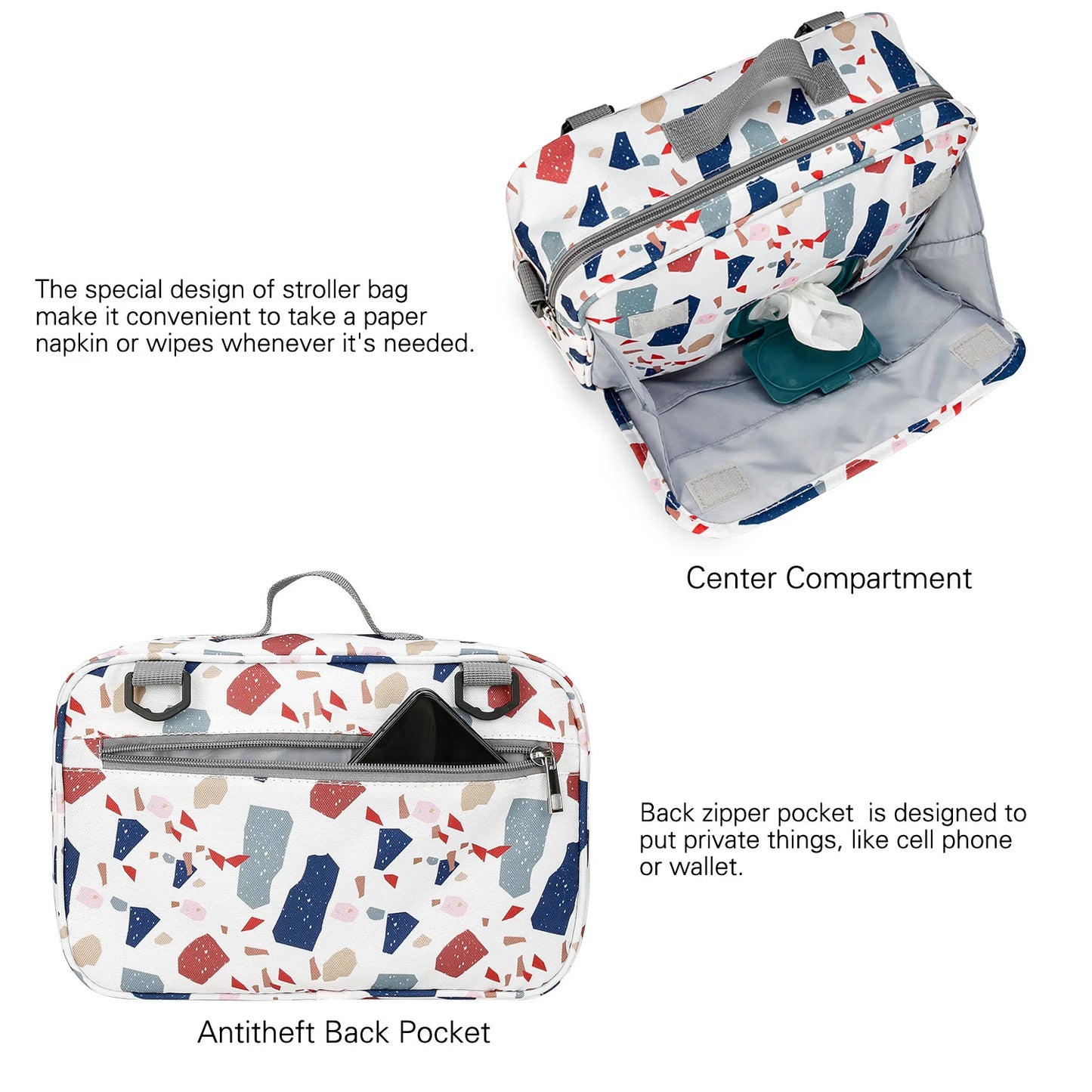 Mummy Diaper BagStroller Organizer Bags Mummy Large Capacity Travel Hanging Bag Bottle Holder Pram Diaper Bags Baby Stroller Bag