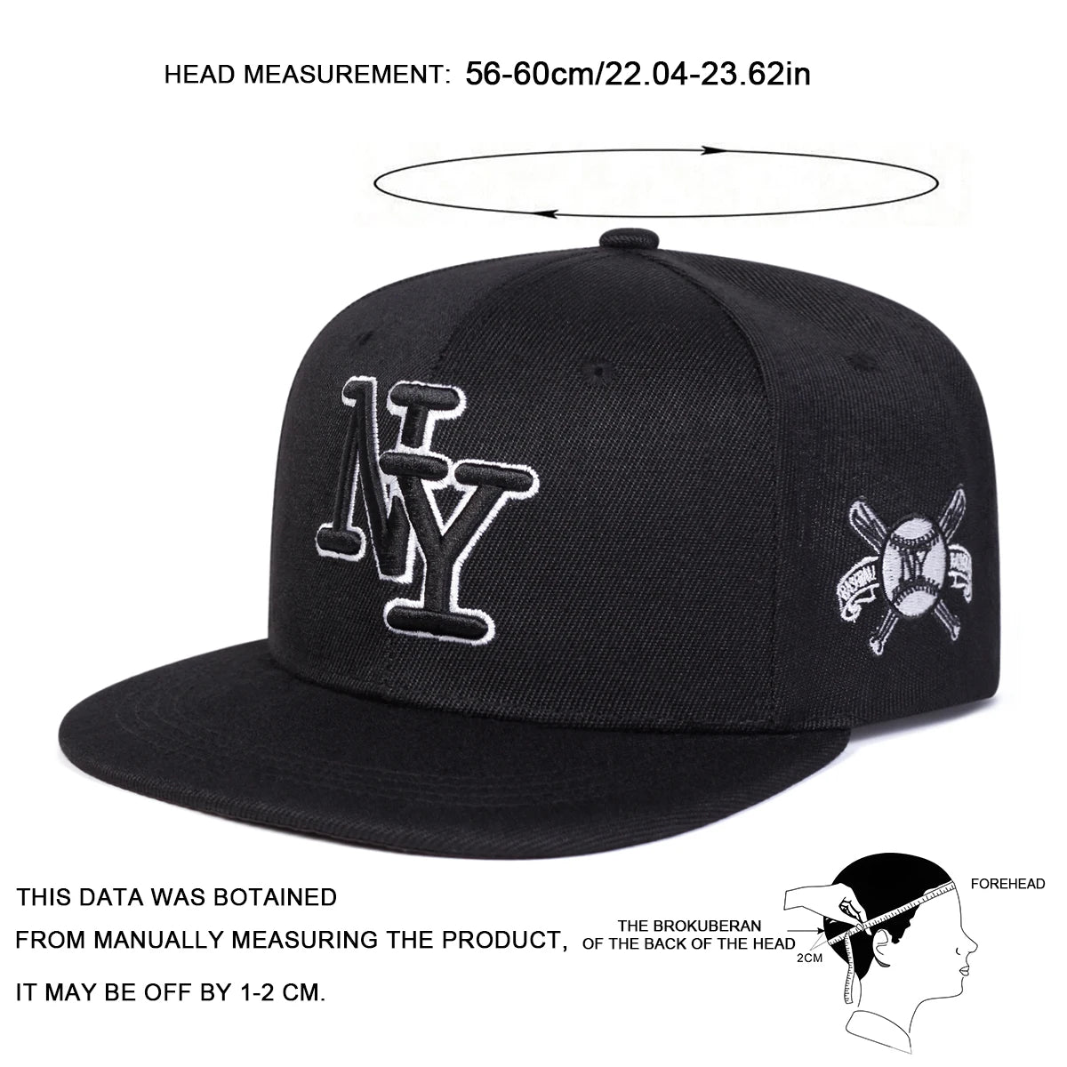 Unisex NY Letter Embroidery Hip-hop Hats Spring and Autumn Outdoor Adjustable Casual Baseball Caps Sunscreen Hat Sports Cap