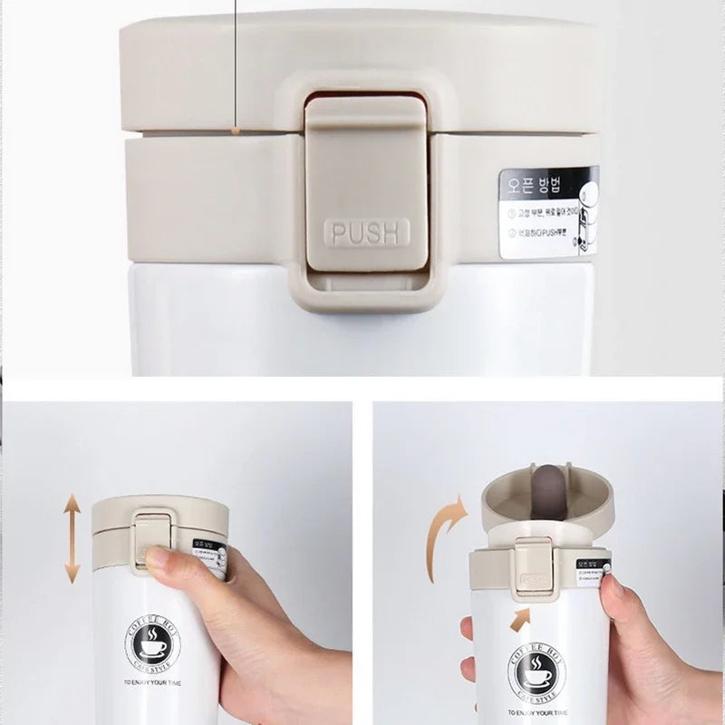 380ml Double 304 Stainless Steel Coffee Mug Leak-Proof Thermos Mug Travel Thermal Cup Water Bottle Thermos Cup