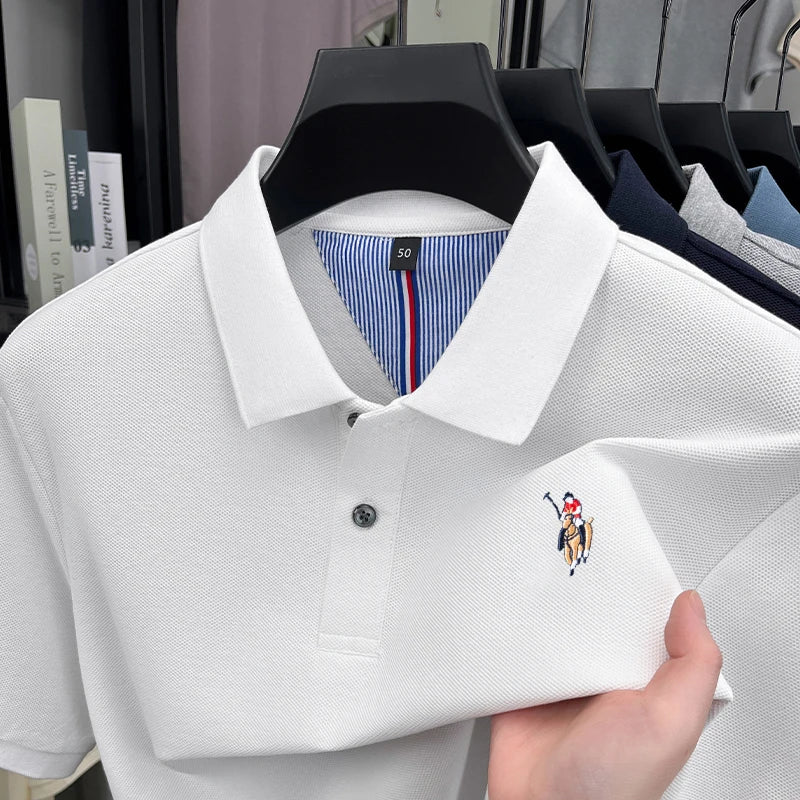 High end brand 100% cotton short sleeve polo shirt luxury pony embroidery men's summer comfort fashion designer new Paul T-shirt