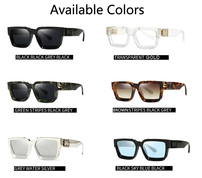 2024 Brand Rectangle Sunglasses Women Men Shades Retro Square Black Sun Glasses Eyewear Trendy Punk Eyeglasses For Male UV400