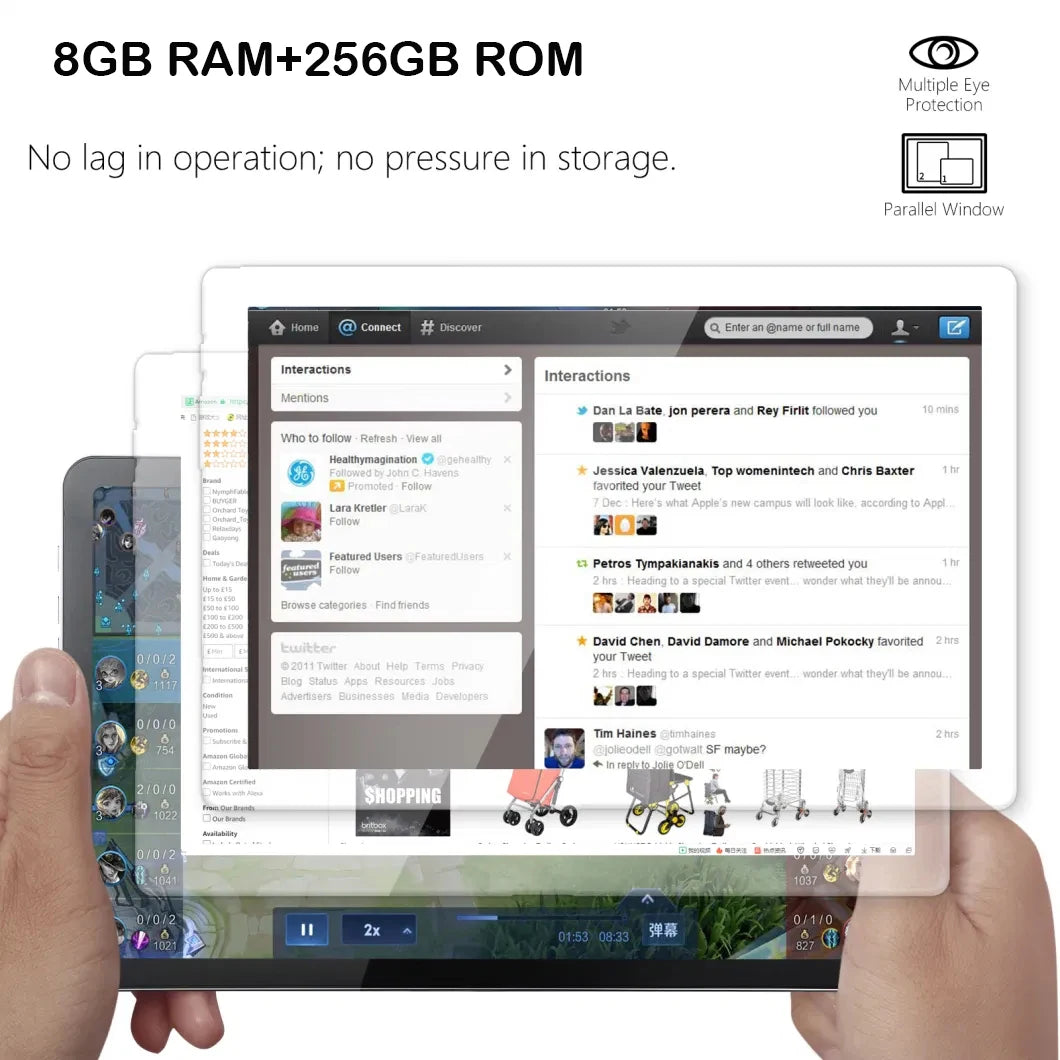 10.1 Inch Android Tablet 4G /5G LTE Phone Call Octa Core 8GB+512GB ROM Bluetooth Wi-Fi Google High Definition Display Tablet PC