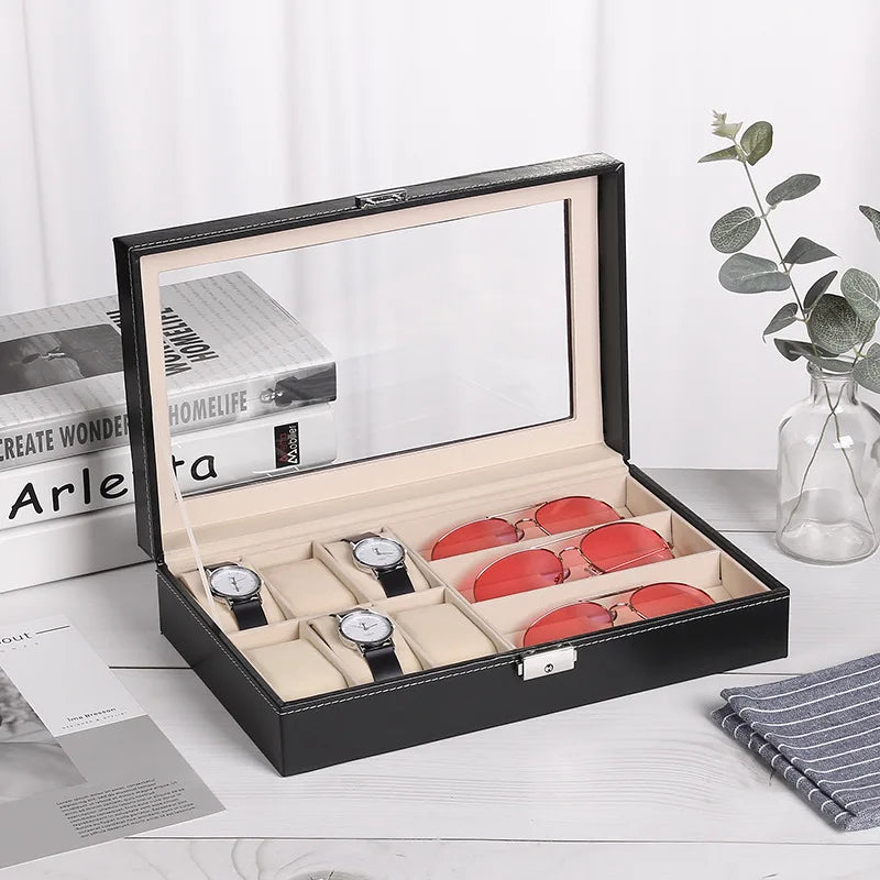 DELESYS Multi-Purpose Storage Box Glasses Women's Jewelry Box Fashion Jewelry Organizer Watch Storage Case Watch Box