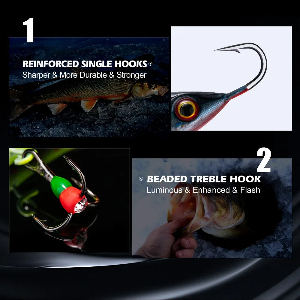 Goture 40mm 12g Winter Ice Fishing Lure Balancer 3D Eyes Jig Bait Artificial Hard Lure Jigging Balanced Fishing Bait Wobbler Set