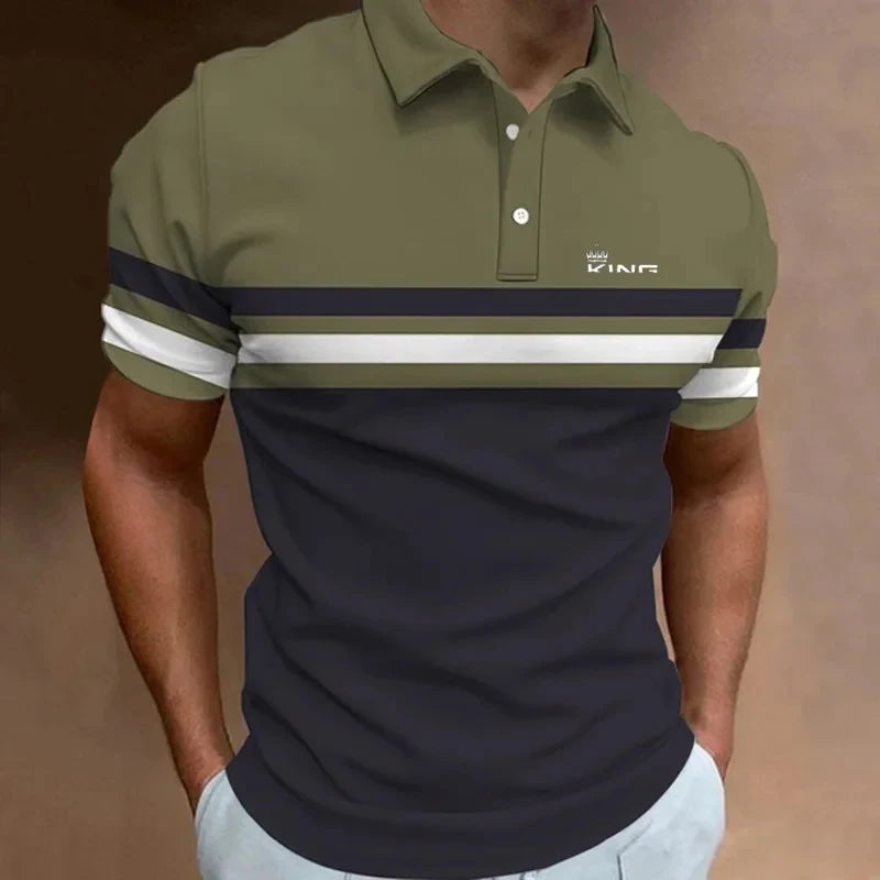 New Summer Men Short Sleeve Polo Shirt Casual Fashion Men Lapel T Shirt  Men Clothing