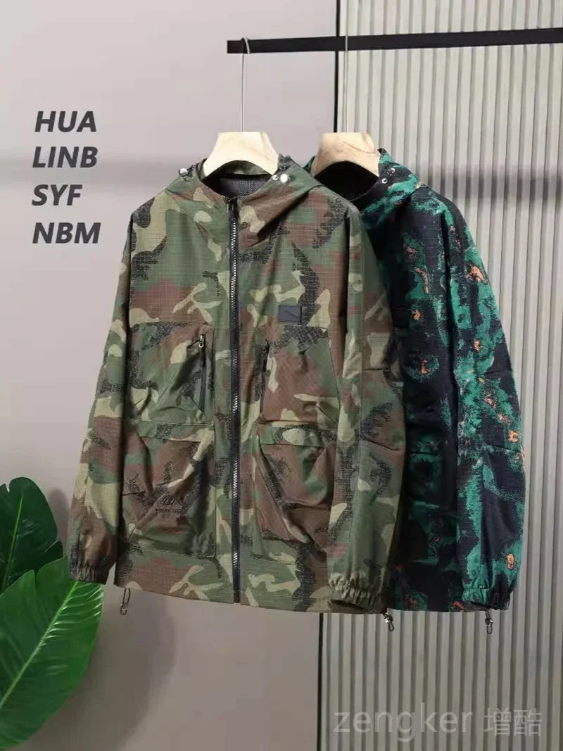 Extra large men's loose workwear windbreaker plus size trendy camouflage casual jacket assault coat 12XL 11XL 10XL men clothing