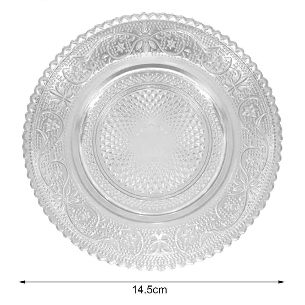Glass Dinner Plates Washable Reusable Dessert Snack Plate For Party