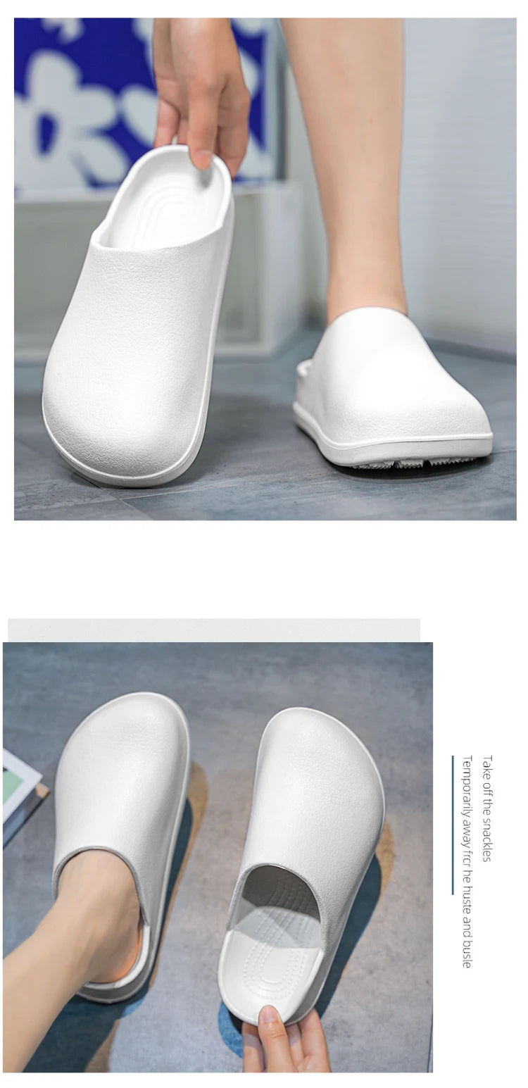 Men's Slippers Couples Garden Clog Women Water Proof Chef Casual Shoe Comfortable Outdoor Sandal for Pet Workers