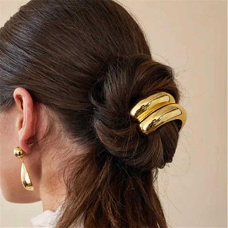 XIALUOKE Vintage Multilayer Metal Geometry Hair Bands Rope For Women Headband Elastic Ponytail HairPins Hairwear Hair Jewelry