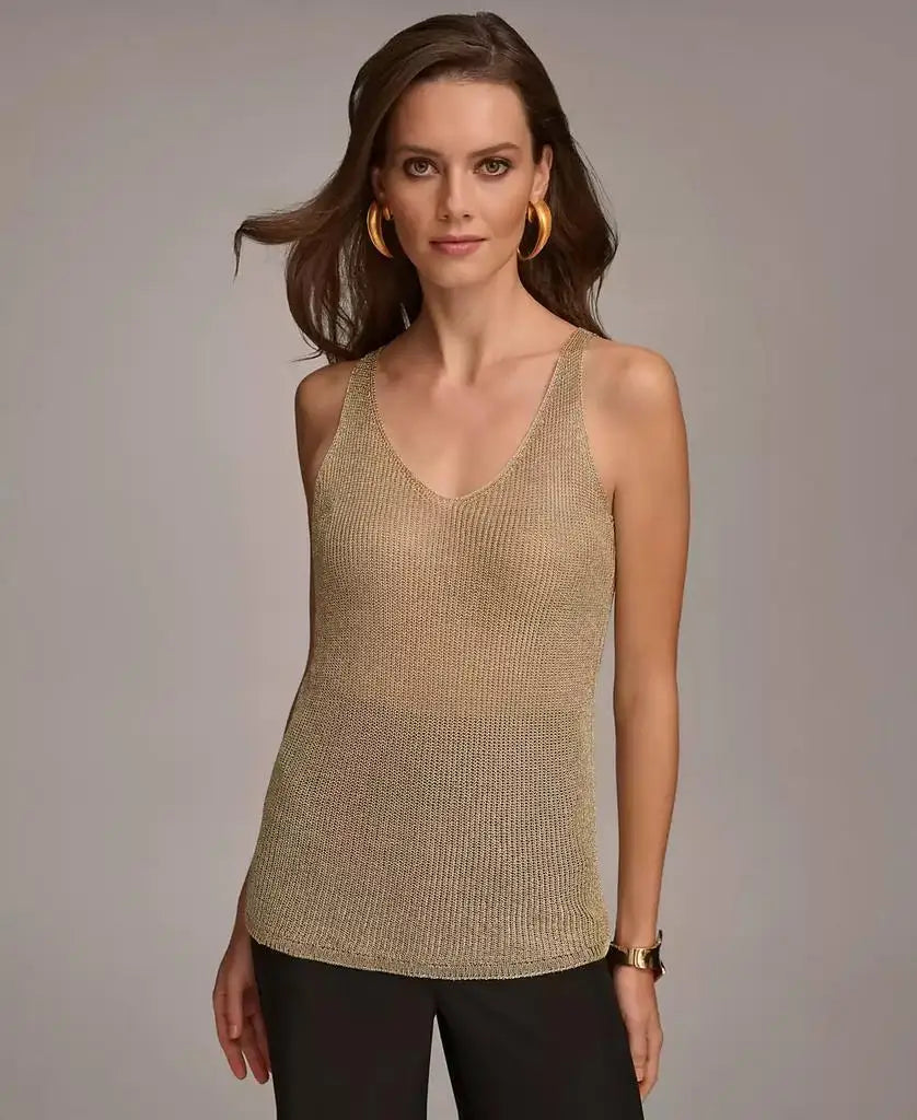 Donna Karan Women's Metallic-Knit Tank Top | Donna Karan New York