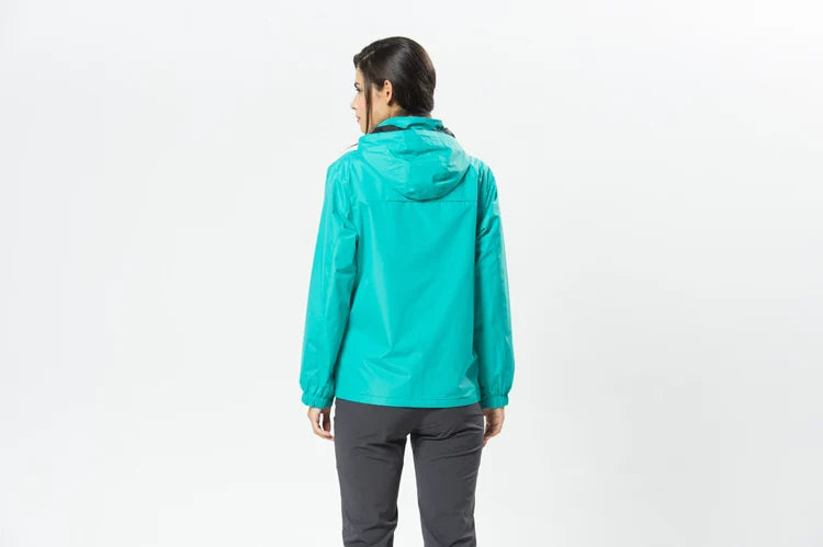 TRVLWEGO Women's Autumn Waterproof Rain Jacket Camping Lightweight Raincoat Hooded Hiking Jacket Softshell Windbreaker Coats