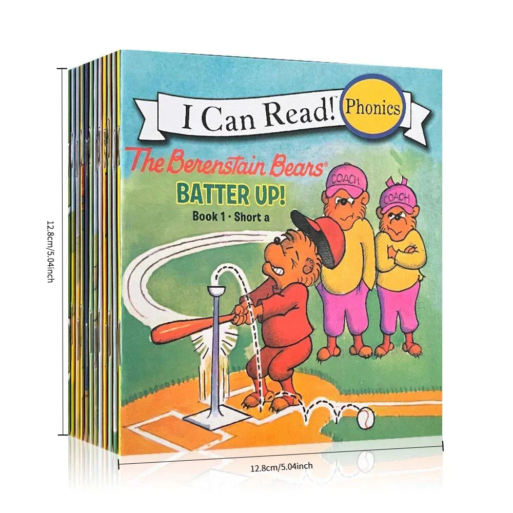 12 Books Set Berenstain Bears, I Can Read Mini Portable English Picture Books, Kids Storybooks, Early Reading Training Materials