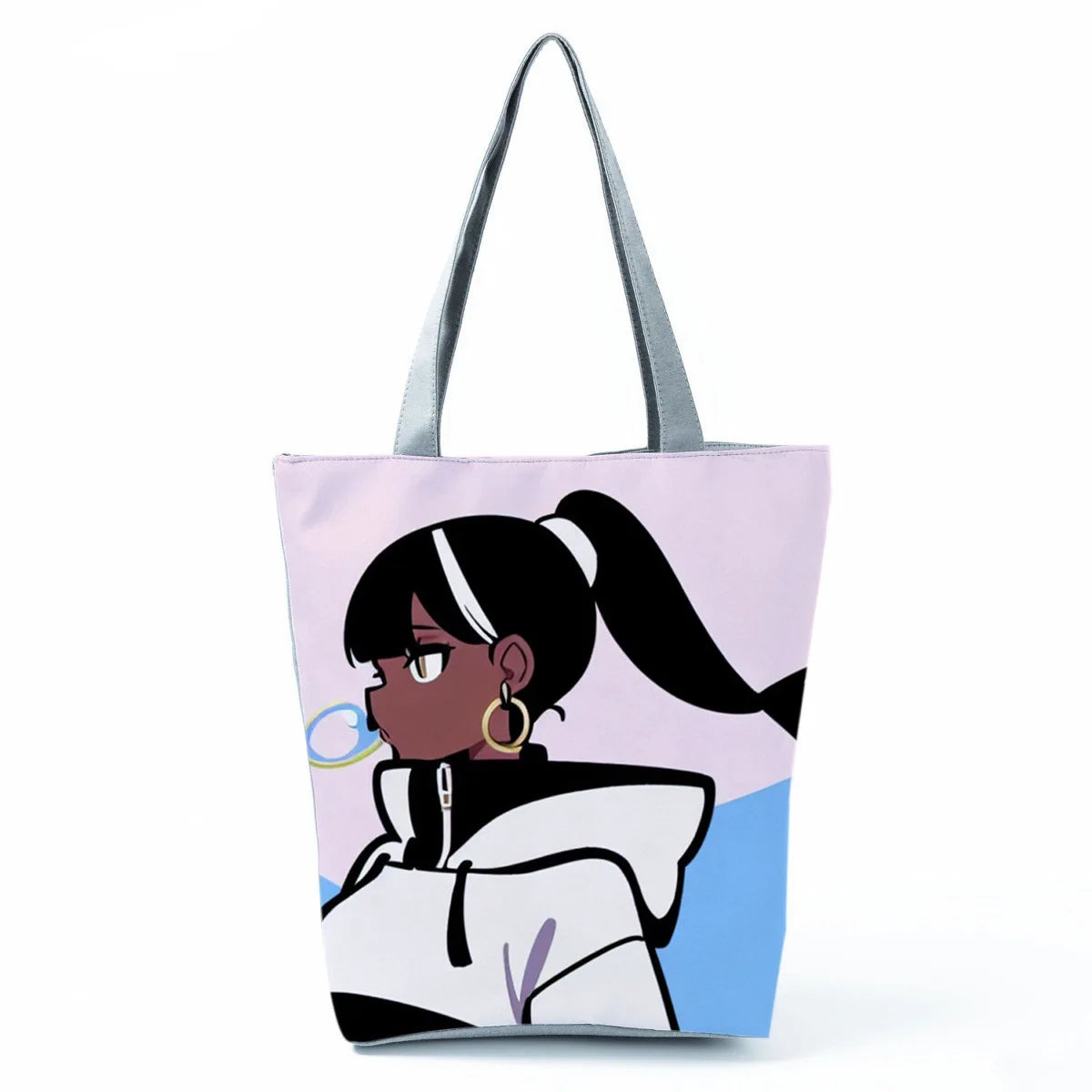 Trendy Hot Sale Of The Season Large Capacity Single Shoulder Printed Women's Bag Cool Afro Girl Design Polyester Material Zip...
