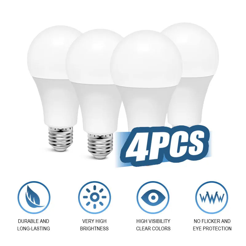 4PCS LED bulbs E27 AC220V indoor bulbs Cool white and Warm white power 20W 18W 15W 12W 9W 6W smd2835 Lampada Living LED Bombilla