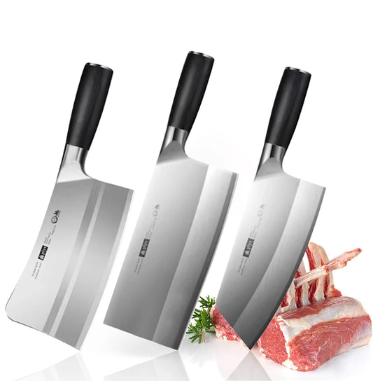 Professional Multi-Purpose Kitchen Knife Set,Chef'S Special Ultra-Sharp Meat Knife Cleaver Black Wood Handle Chopping Knife