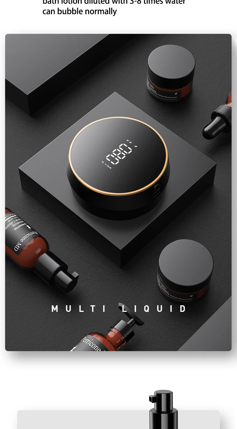Wall Mount Automatic Foam Soap Dispensers LED Display Electric Touchless Infrared Sensor Foam Machine Liquid Dispensary