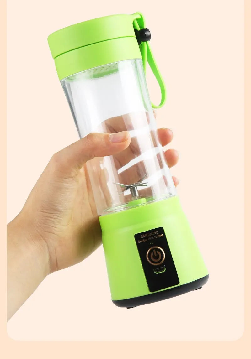 380ml Portable Electric Juicer Smoothie Blender USB Rechargeable Food Processor Mini Fruit Mixer for Travel Kitchen Workout
