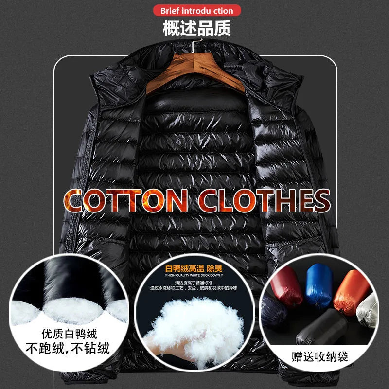 2024 New Arrivasl Men's Ultra Lightweight Packable Down Jacket Autumn Spring Winter Water and Wind-Resistant Breathable Coat