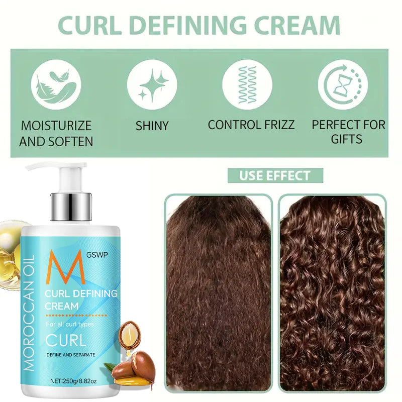GSWP Curl Defining Cream: moisturizes and nourishes hair, provides gentle hold, and is suitable for all hair types. 250g