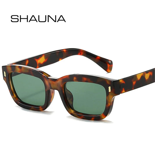 SHAUNA Fashion Small Square Women Luxury Sunglasses Vintage Rivets Decoration Brand Designer Men Jelly Color Sun Glasses UV400