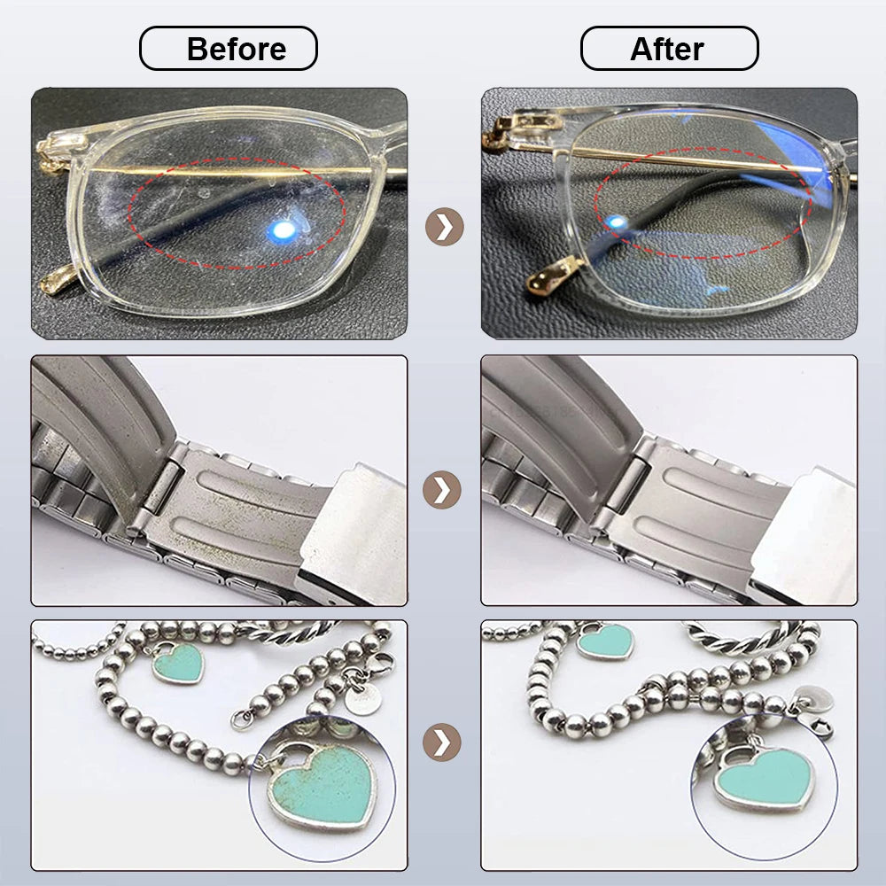 Ultrasonic Cleaner 35W Ultrasound Glasses Cleaning Machine 46KHZ High Frequency Portable Ultrasonic Washing Bath for Jewelry