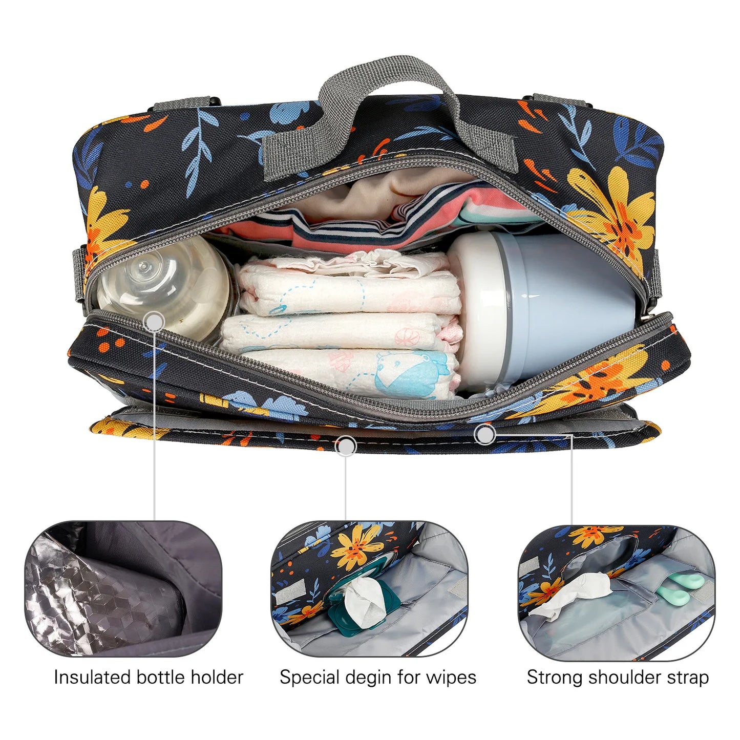 Mummy Diaper BagStroller Organizer Bags Mummy Large Capacity Travel Hanging Bag Bottle Holder Pram Diaper Bags Baby Stroller Bag