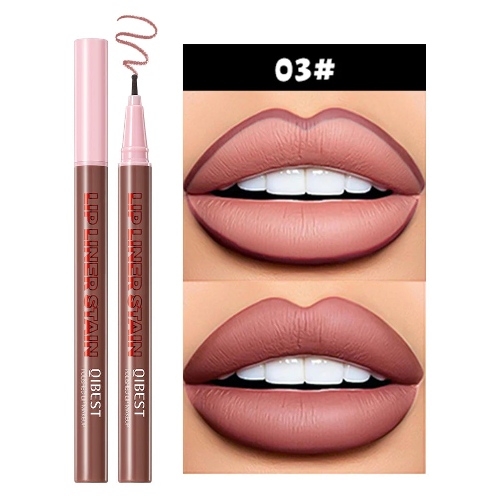 QIBEST Matte Liquid Lipliner Pencil Waterproof Plumping Stain Lipstick Natural Lip Liner Outline Lips Contour Pen Cosmetics