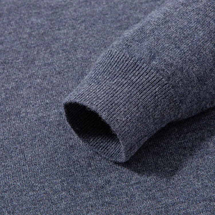 100% Australian Merino Wool Sweater, 360g Thickened Anti-Pilling, Polo Collar Gold Quality Pullover