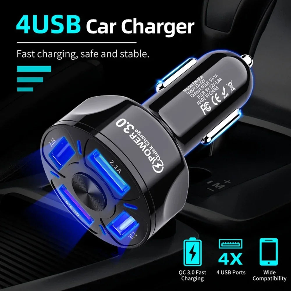 High Quality 3.1A Dual USB Car Charger 2 Port LCD Display Voltmeter 12-24V Cigarette Lighter Socket Car Charger Adapter