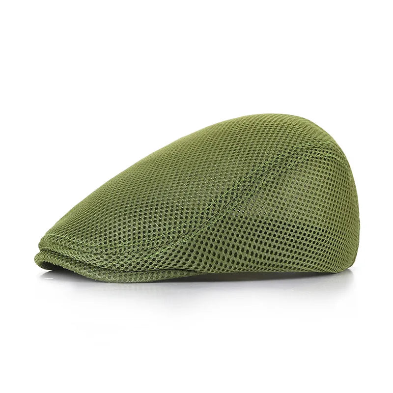 Breathable Mesh Hollow Berets Hat For Men Convenient Spring Summer Beret Quick-drying Newsboy Cap Retro Sun Hats Painter Caps