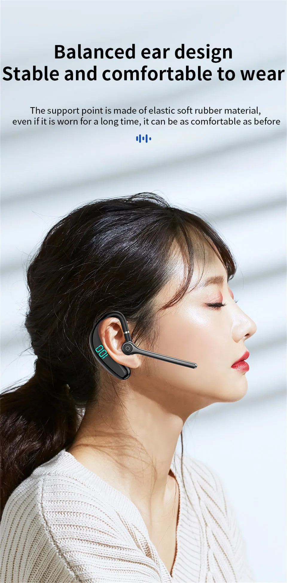 Wireless Bluetooth Headphones With Microphone Earphones Handsfree Noise Canceling Headset For Talking Business Driving Audifonos