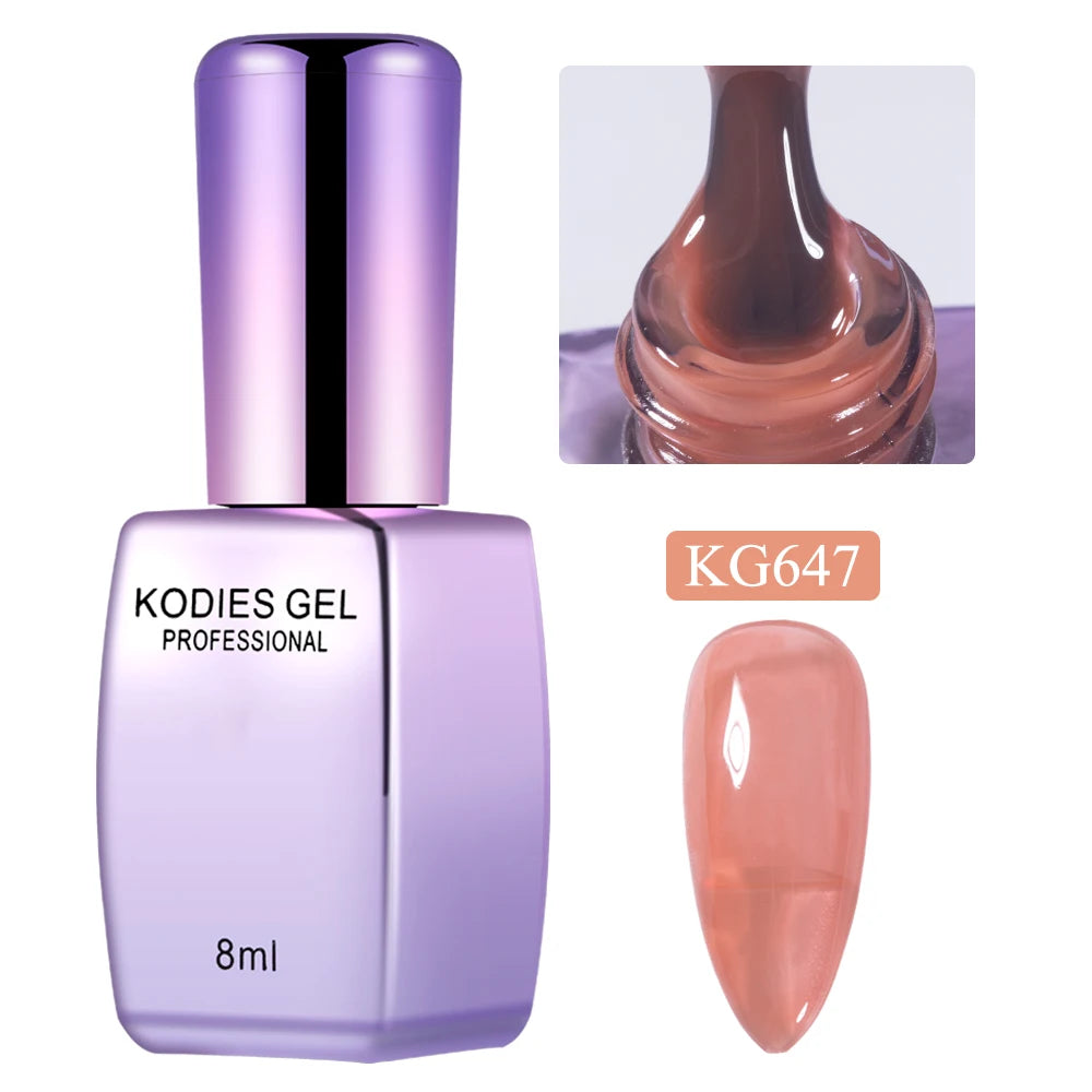 KODIES GEL New Gel Nail Polish 8ML Jelly Autumn Winter UV Semi Permanent Milky White Soft Nail Art Gels Varnish French Manicure