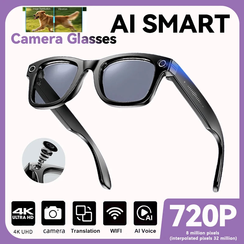 2025 New Upgrade smart glasees With Camera Video Recording AI Photo Recognition Bluetooth Call Translation Voice Sunglasses Man
