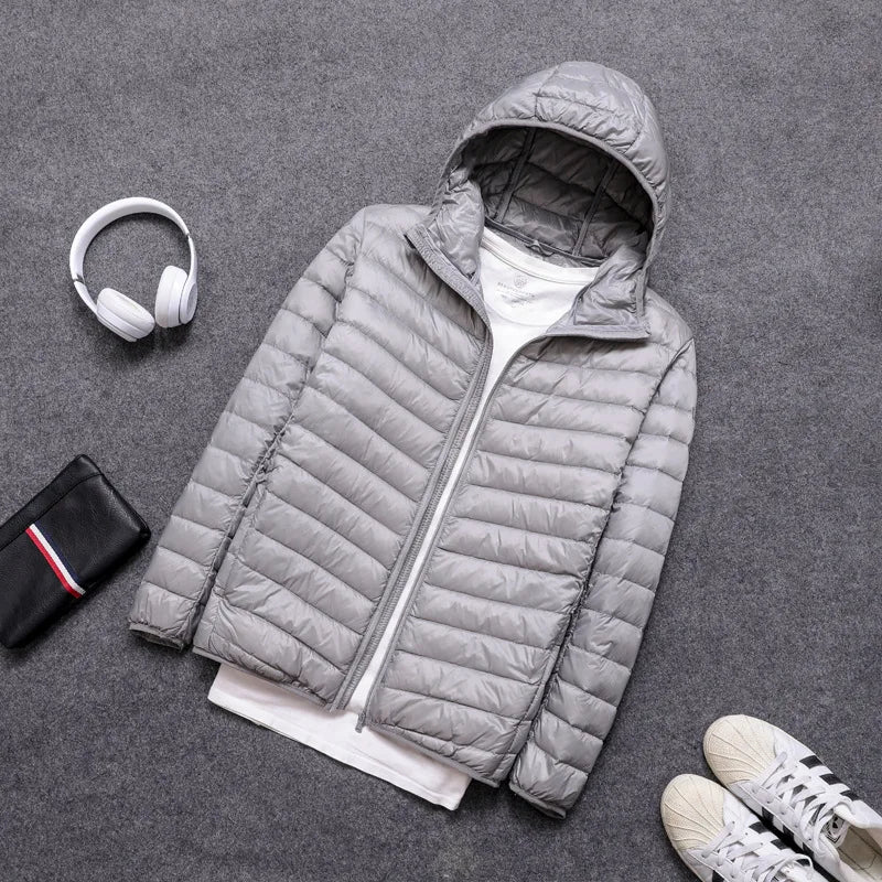 2024 New Arrivasl Men's Ultra Lightweight Packable Down Jacket Autumn Spring Winter Water and Wind-Resistant Breathable Coat